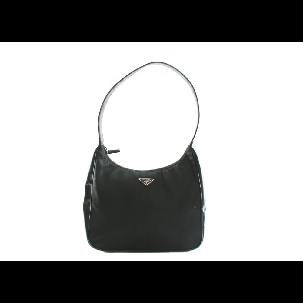 Vintage Prada Tessuto Shoulder Bag with Patent